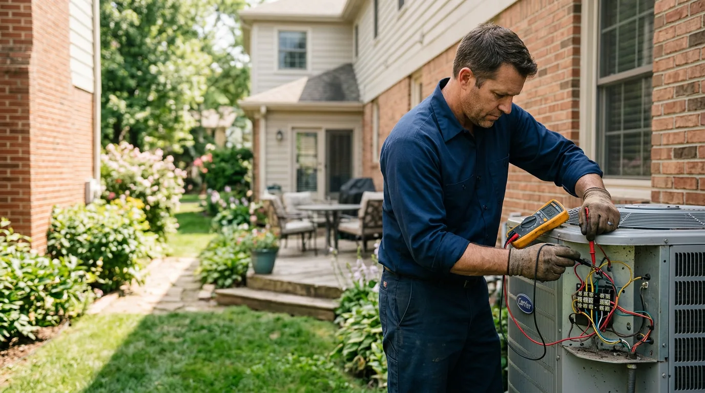 HVAC technician working near North Stonington, CT